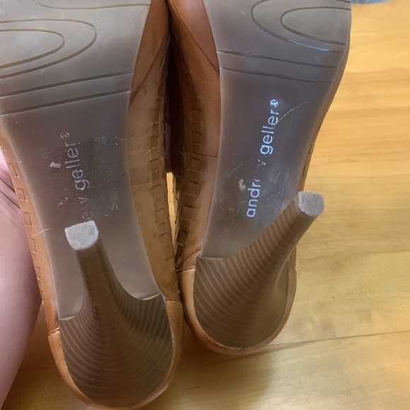 Andrew Geller “Knot” Woven Leather Platform Stacked heels Women's size 7.5M EUC - Picture 7 of 11